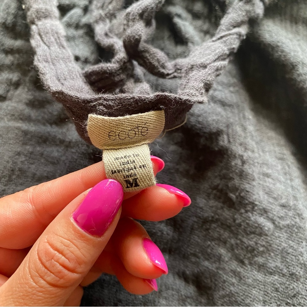 Ecote Size Medium Gray Swimsuit Coverup